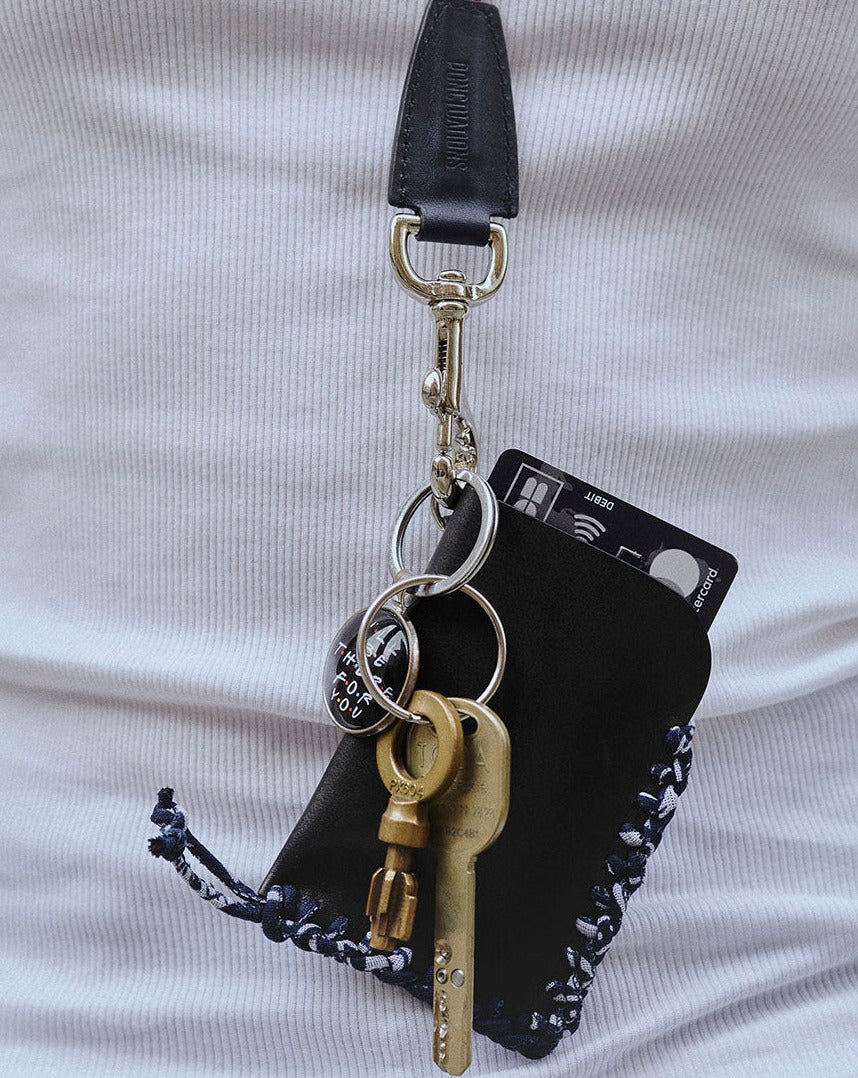 KIBO-Porte cartes en cuir-Marine & bandana bordeaux Porte-cartes PONCTUATIONS