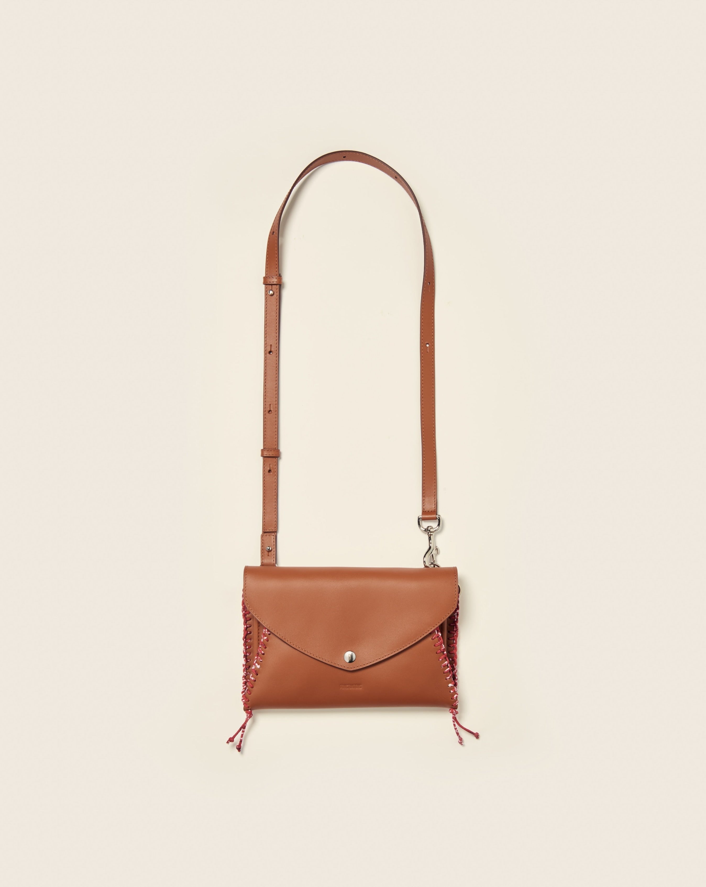 BATU-Sac enveloppe en cuir-Gold & bandana rouge Sacs vendor-unknown