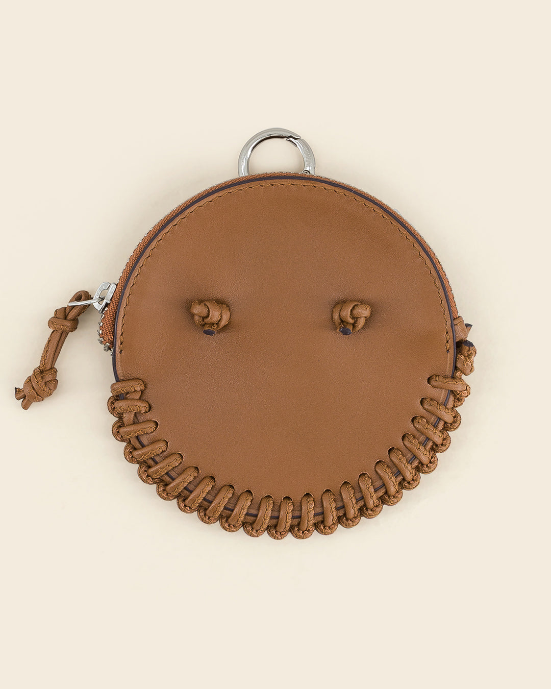 HAPI - charm's / pochette zippé - en cuir de veau AMBER PONCTUATIONS