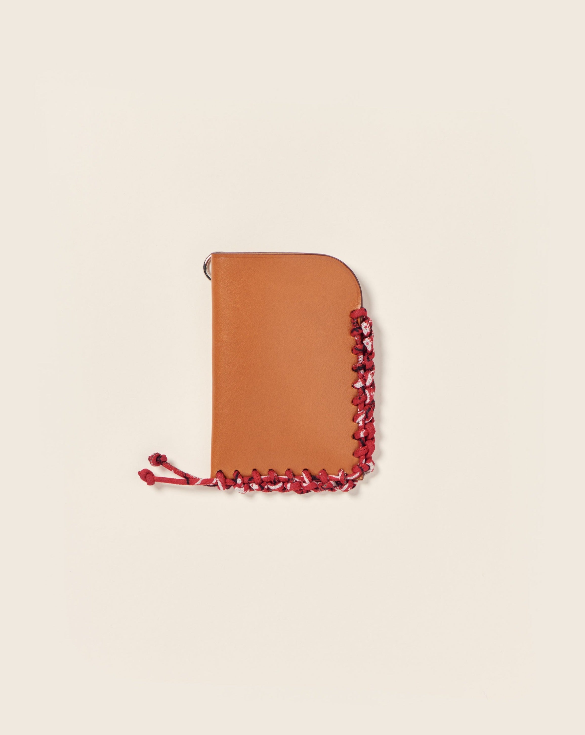 KIBO-Porte cartes en cuir-Gold & bandana rouge Porte-cartes vendor-unknown