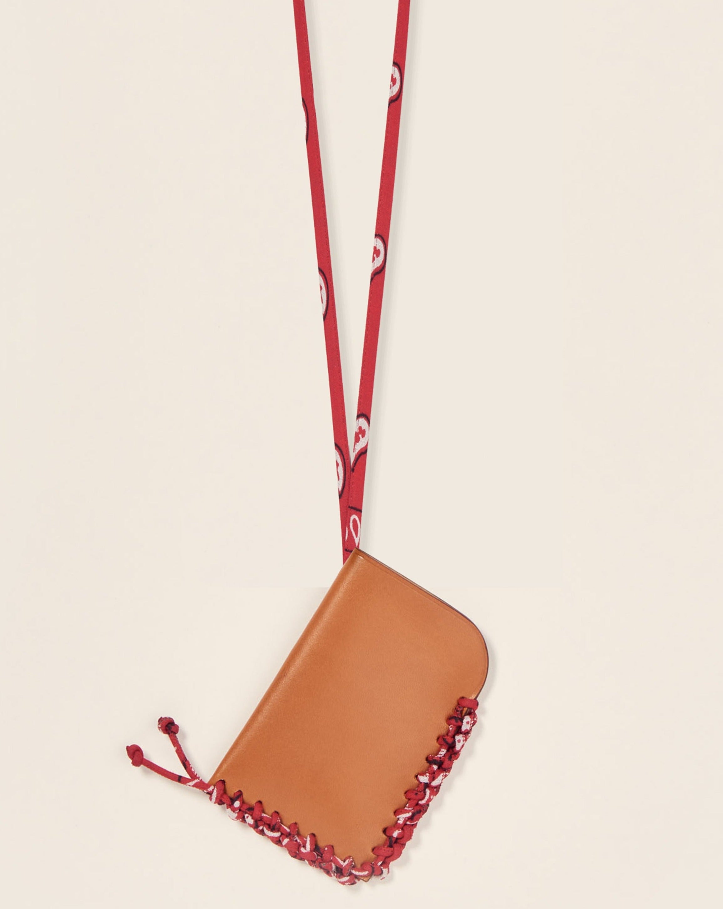 KIBO-Porte cartes en cuir-Gold & bandana rouge Porte-cartes vendor-unknown