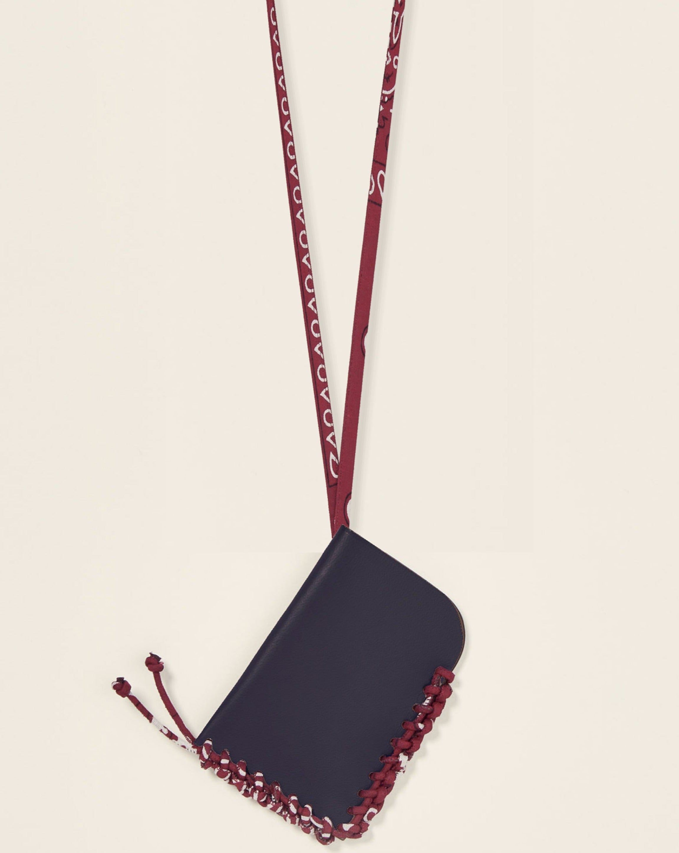 KIBO-Porte cartes en cuir-Marine & bandana bordeaux Porte-cartes PONCTUATIONS