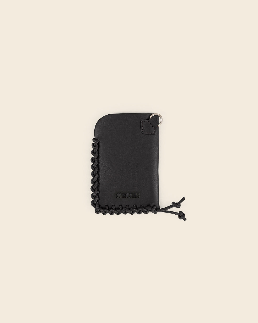 KIBO+ COOK Porte cartes en cuir Noir sur mousqueton Porte-cartes Ponctuations