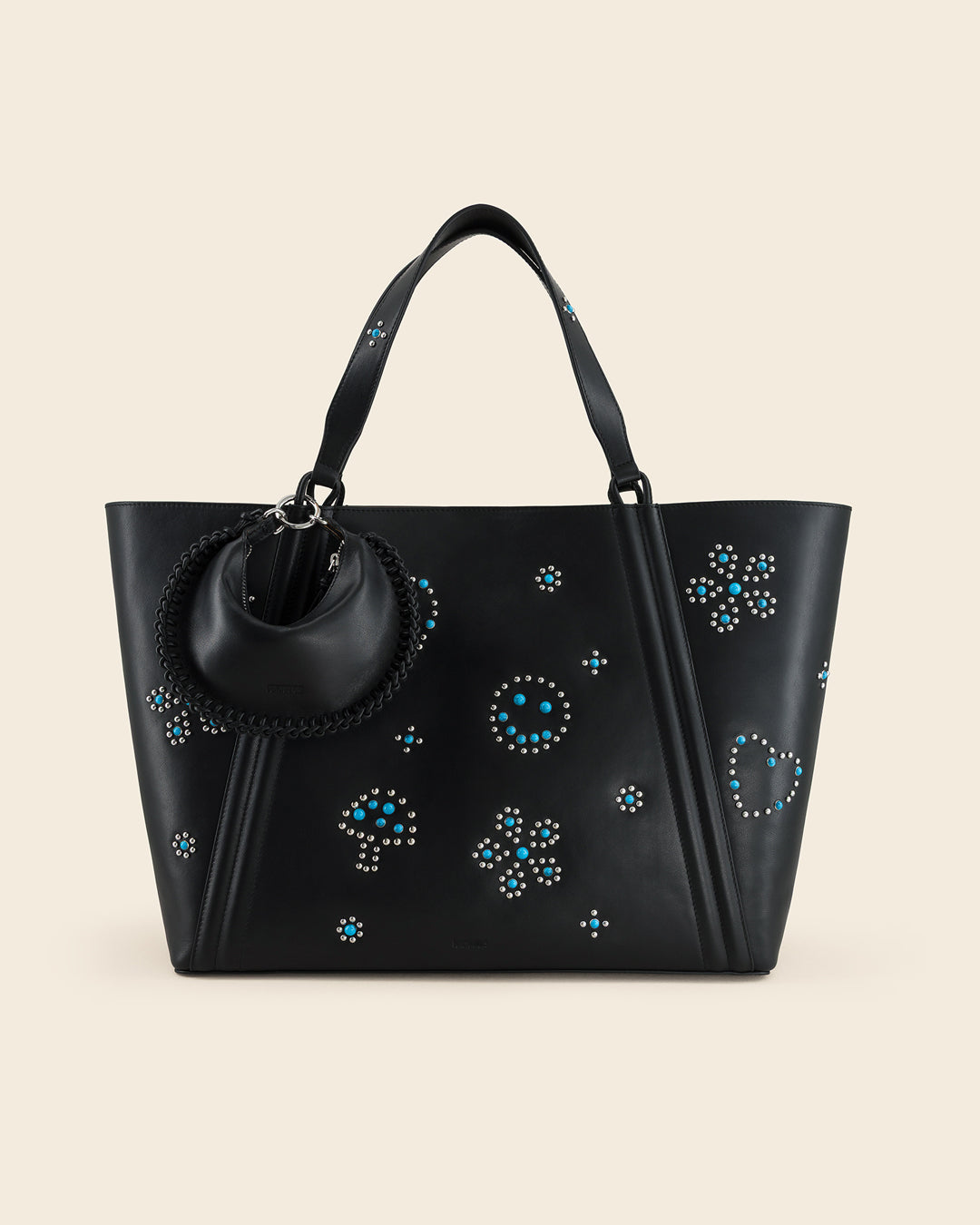 LUKY - charm's / porte monnaies - en cuir de veau Noir PONCTUATIONS