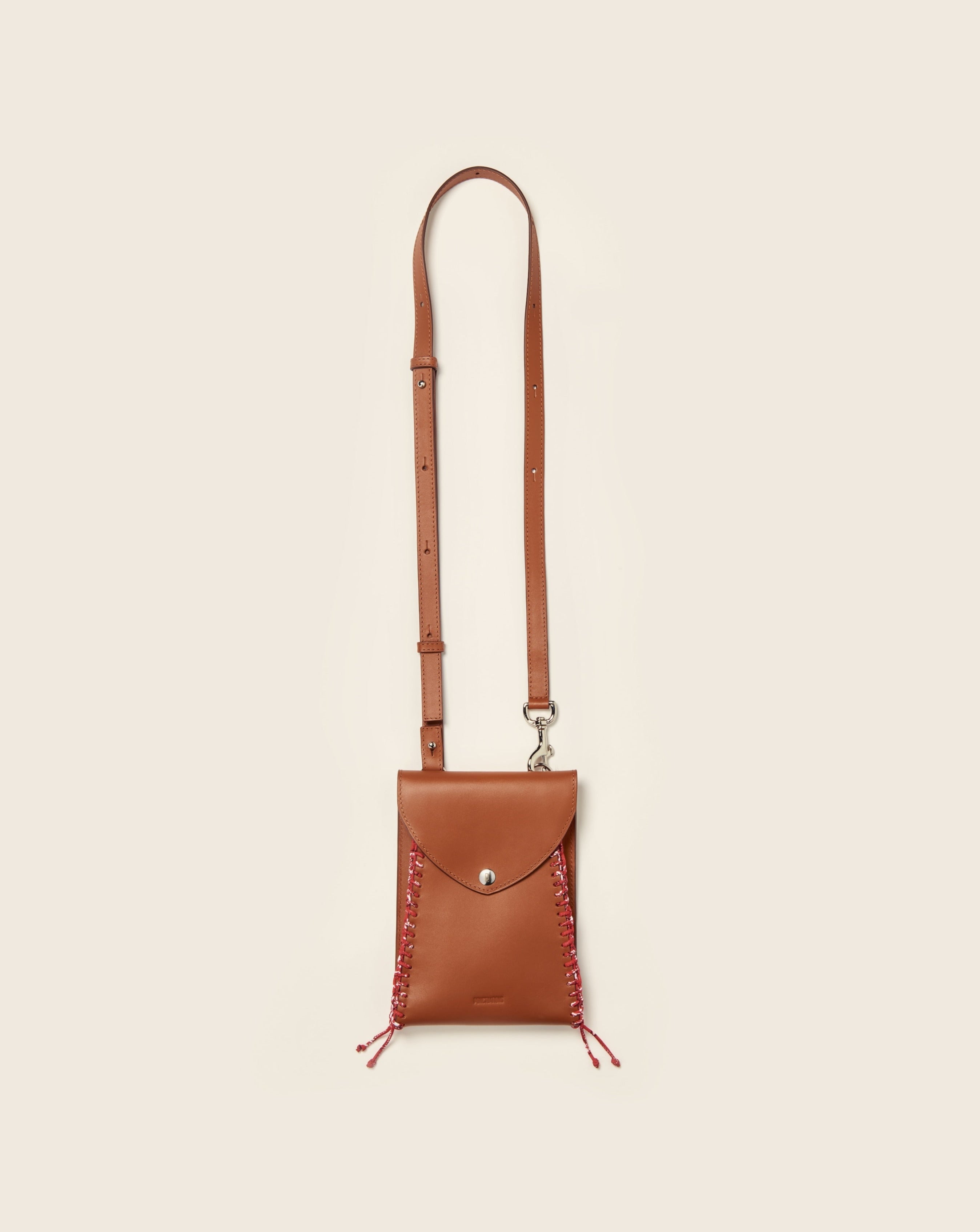 NANGA-Pochette enveloppe en cuir-Gold & bandana rouge Sacs vendor-unknown