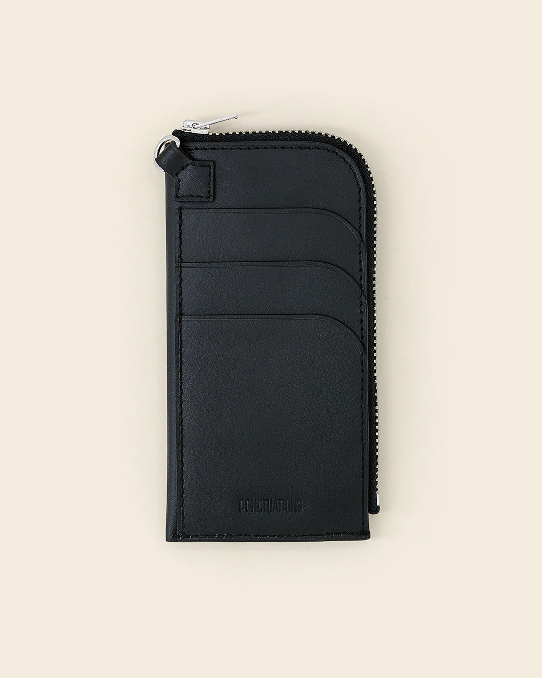 DAKOTA HEART -Porte cartes zippé en cuir-Noir avec Clous et Cabochons Turquoises Porte-cartes Ponctuations