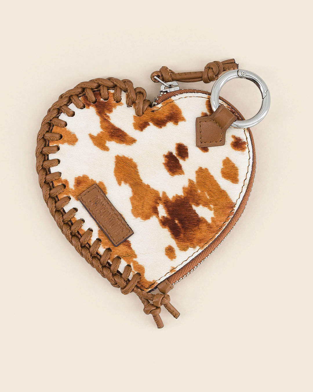 SHINZO - charm's / porte monnaies - en veau façon pony imprimé vache et cuir de veau AMBRE Ponctuations