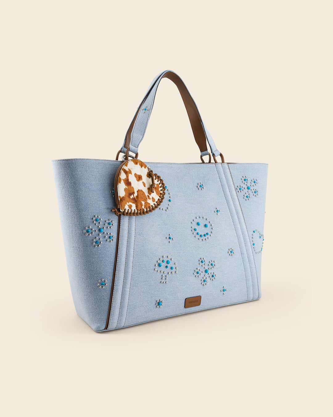 SHINZO - charm's / porte monnaies - en veau façon pony imprimé vache et cuir de veau AMBRE Ponctuations