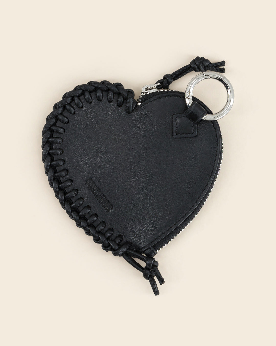 SHINZO - charm's / pochette zippé - en cuir de veau NOIR Ponctuations