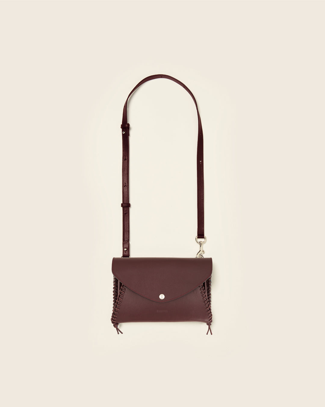 BATU-Sac enveloppe en cuir-Bordeaux & cuir tréssé bordeaux Sacs Ponctuations