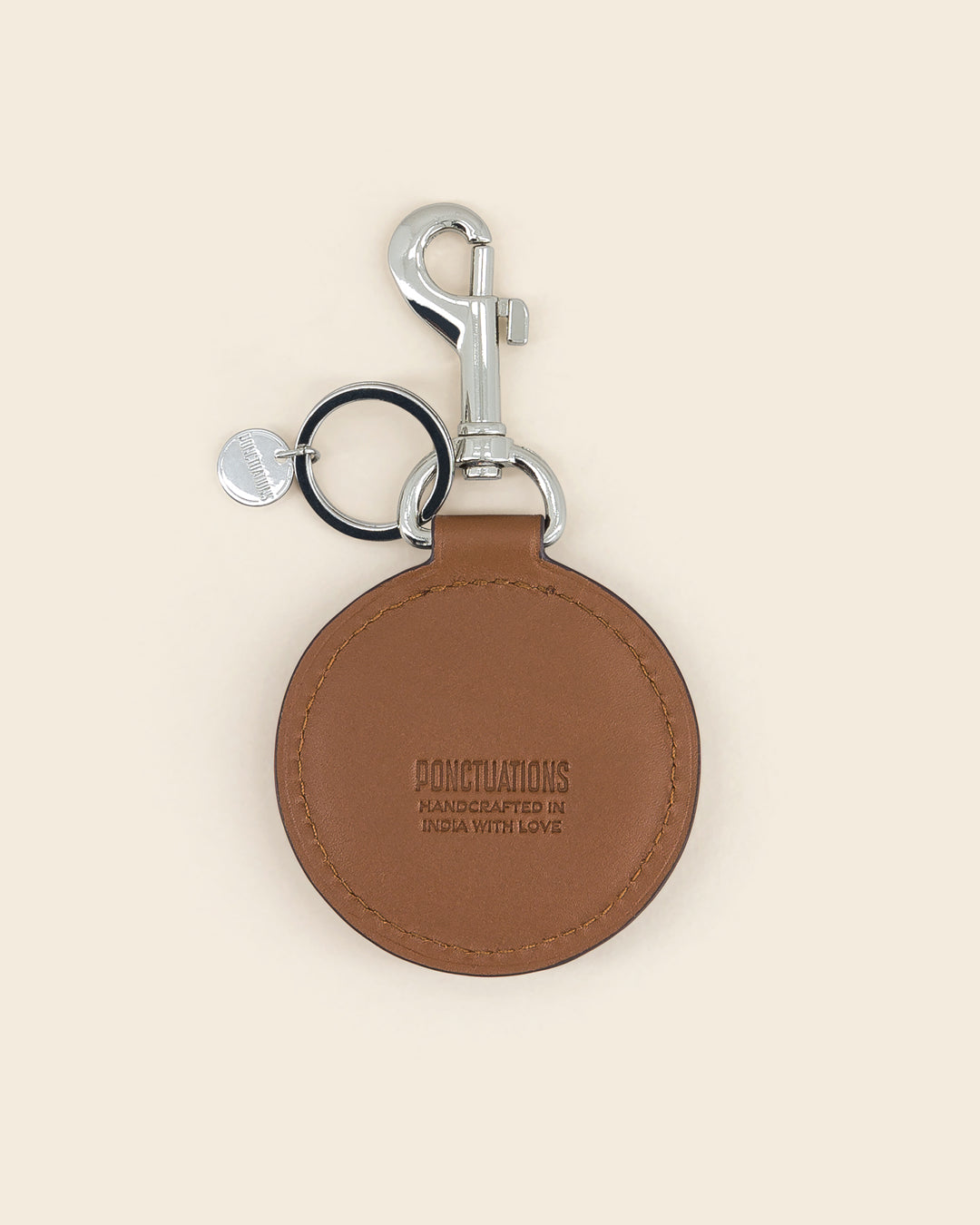 IDAHO SMILE Denim -Porte clés- BLEU PÂLE avec Clous et Cabochons Turquoises Porte-clés PONCTUATIONS