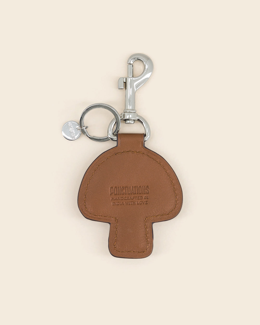 IDAHO SHROOM Denim -Porte clés- BLEU PÂLE avec Clous et Cabochons Turquoises Porte-clés PONCTUATIONS