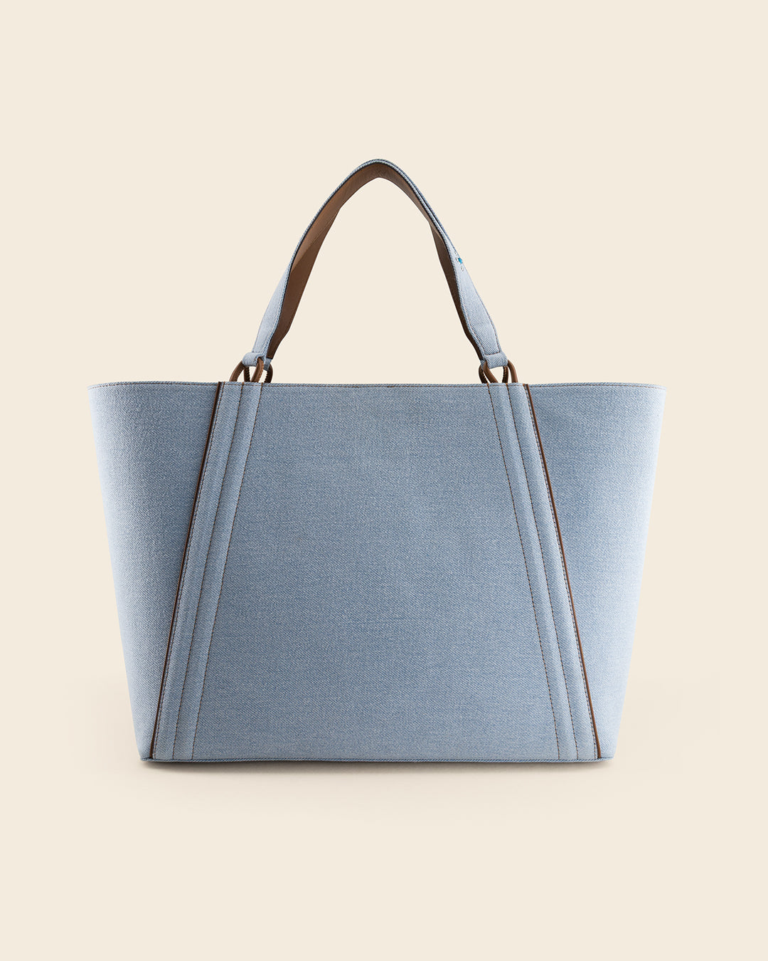 MAINE STUD - Sac Cabas en Denim BLEU PALE avec Clous et Cabochons Turquoises Sacs Ponctuations
