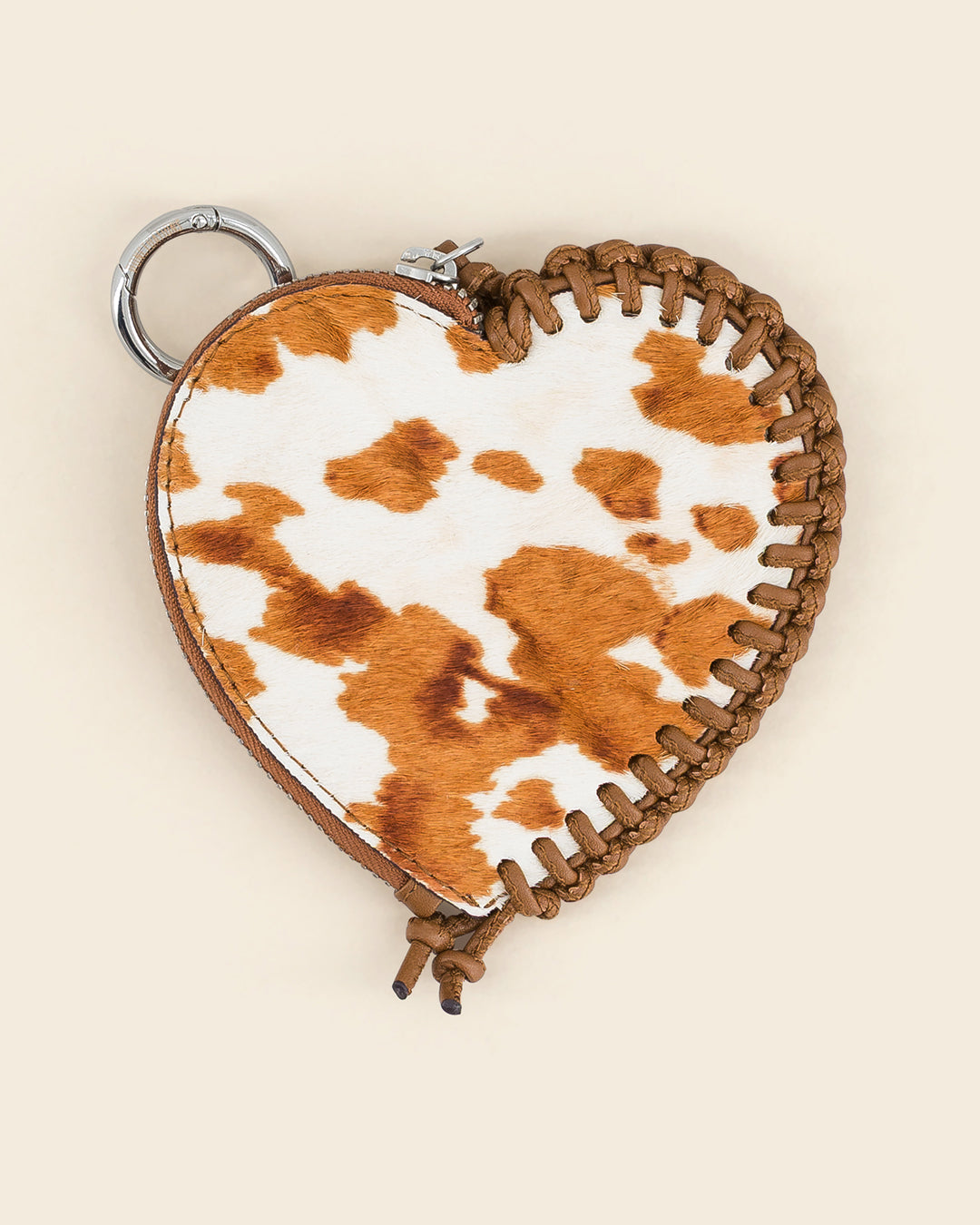 SHINZO - charm's / porte monnaies - en veau façon pony imprimé vache et cuir de veau AMBRE Ponctuations