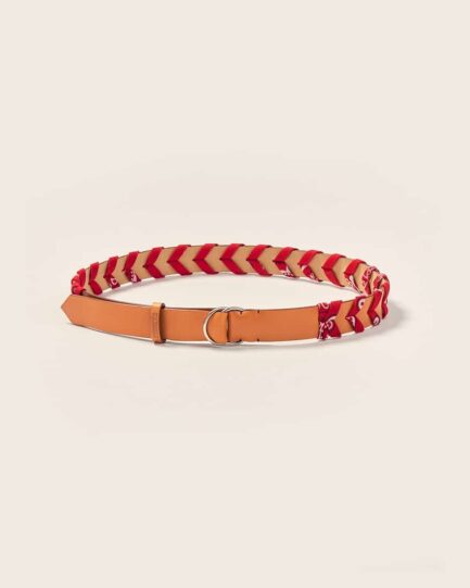 ceinture-cuir-gold-bandana-rouge-ponctuations-maroquinerie-paris